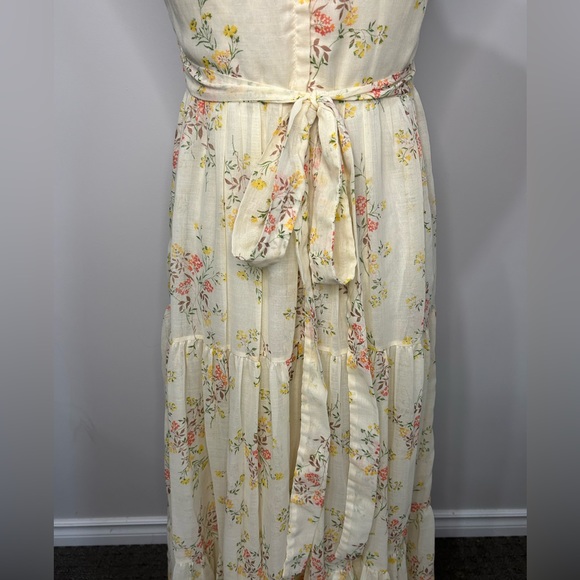 Vintage floral Gunne Sax style maxi dress with tiered skirt and matching shawl - Picture 7 of 15